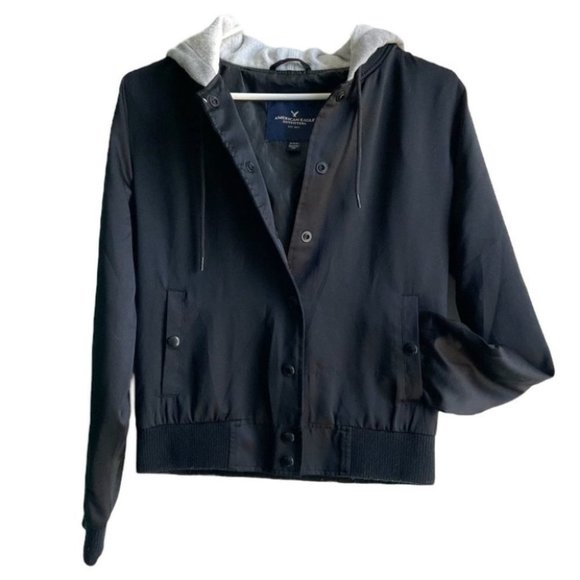 Y2K Inspired American Eagle Outfitters Bomber Hoodie Jacket - Picture 1 of 6